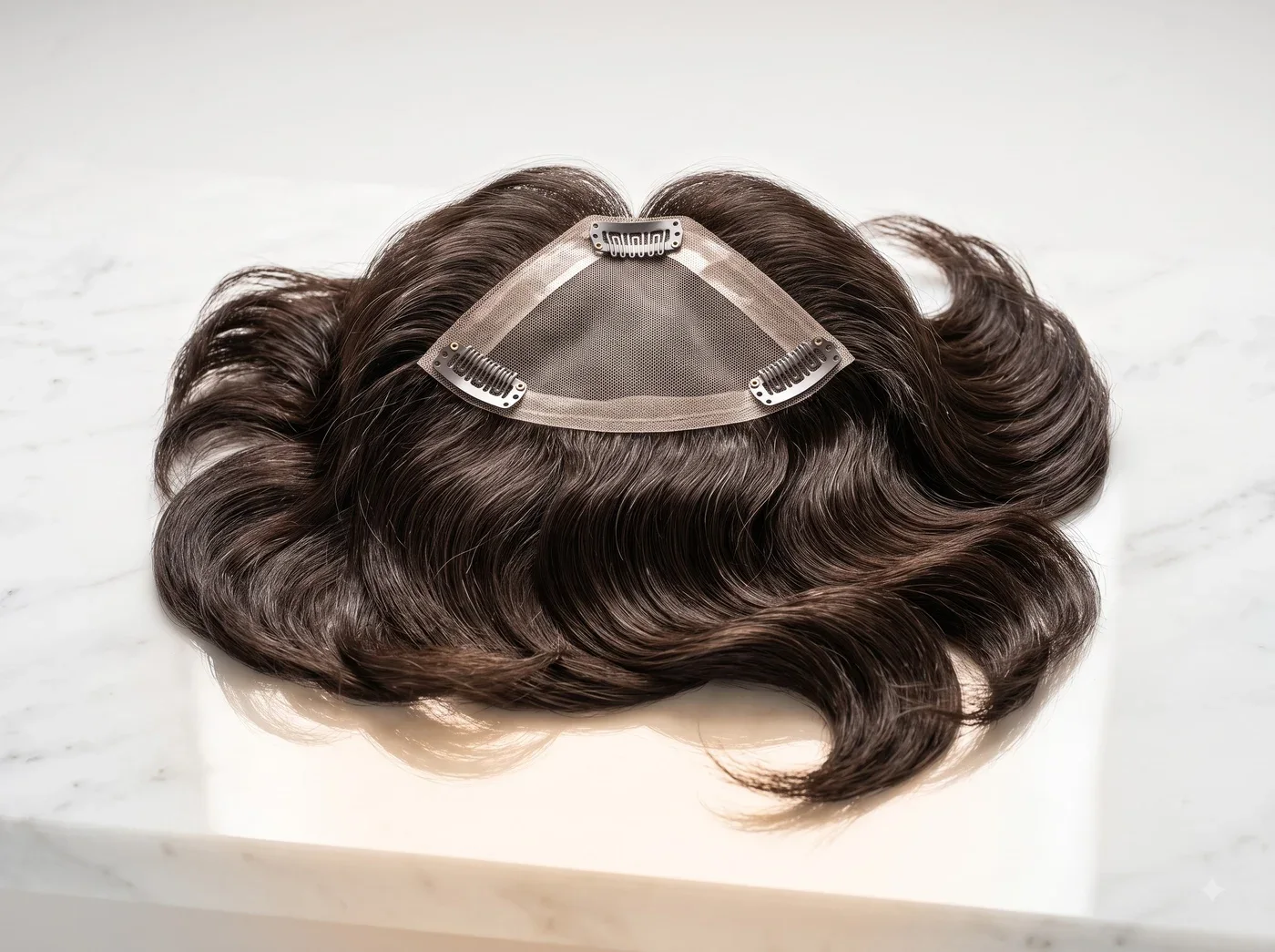 Base Flequillo + coronilla de una prótesis capilar de mujer