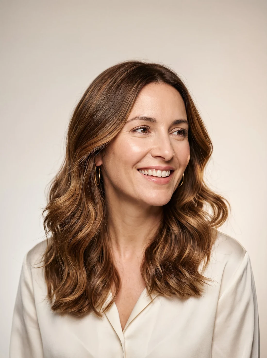Mujer con el cabello con volumen tras una integración capilar en Domenech